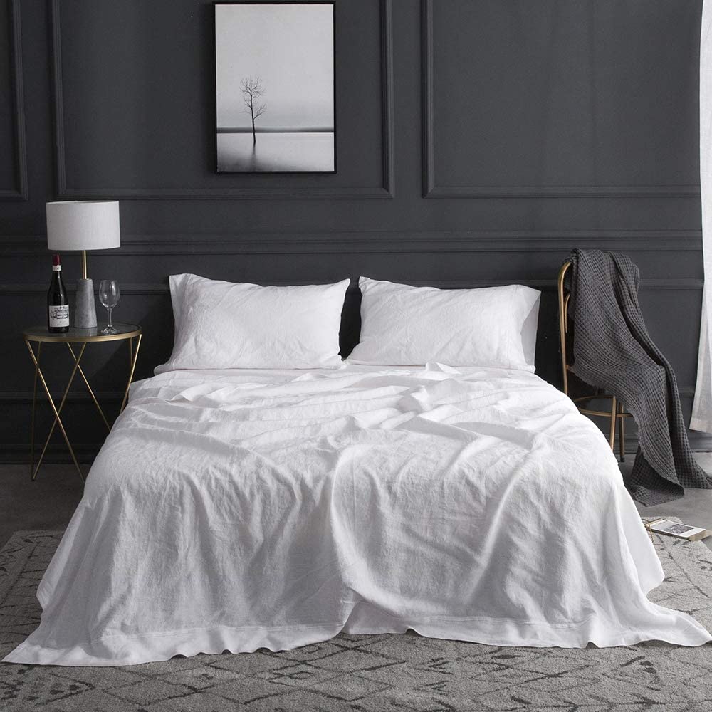 Simple&Opulence French Linen Sheet Set with Embroidery